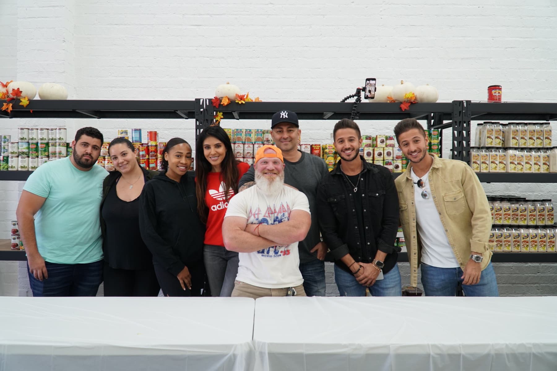 Volunteers gathered at a Trina's Kids food distribution